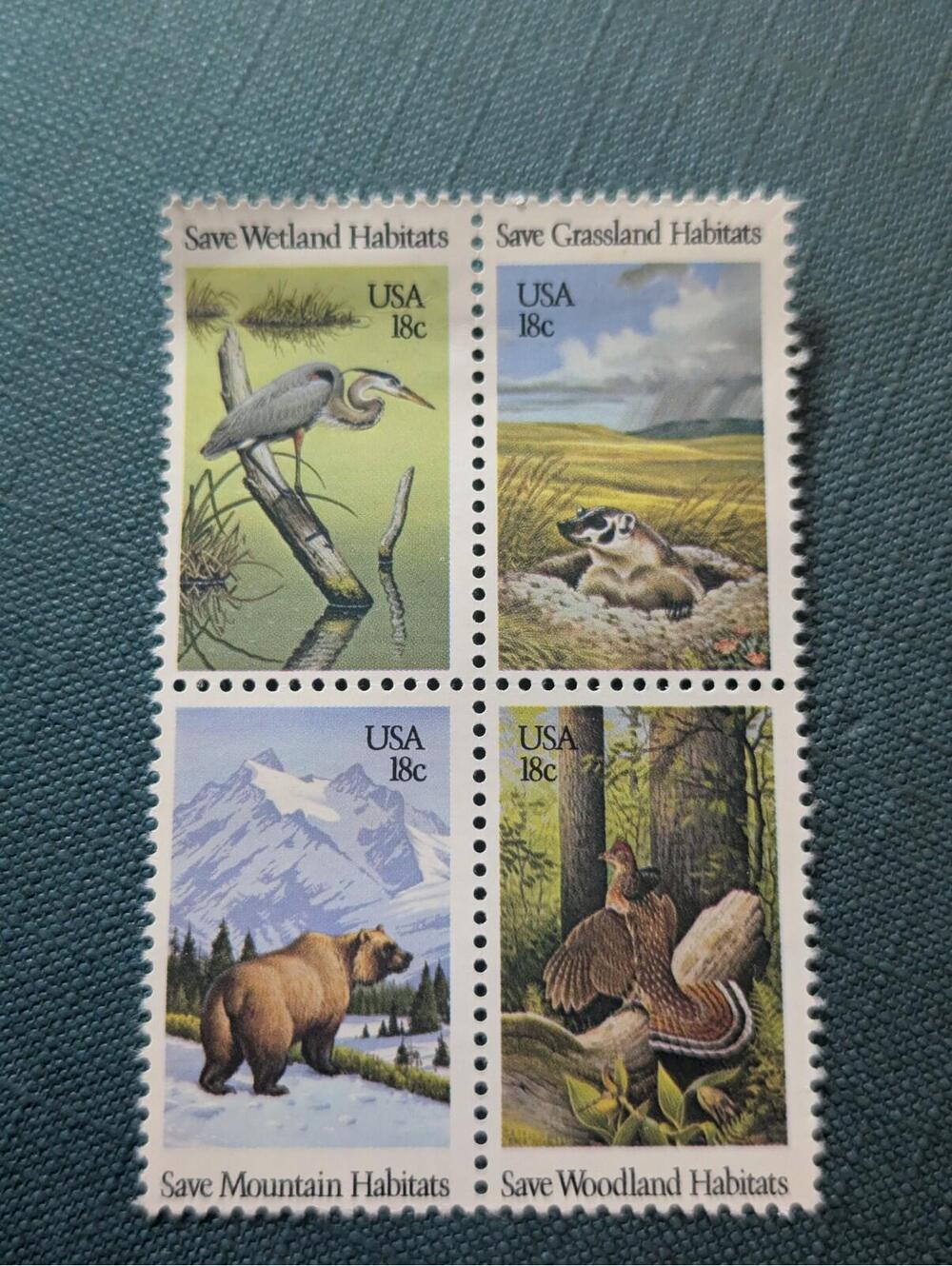 Scott #1924a Save Wildlife Habitats Block of 4 Stamps - MNH